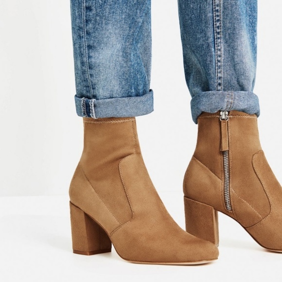 brown suede sock booties